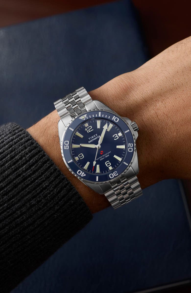 Timex<sup>®</sup> Deepwater Arctic 200 Bracelet Watch, 40.5mm, Alternate, color, Silver-Tone