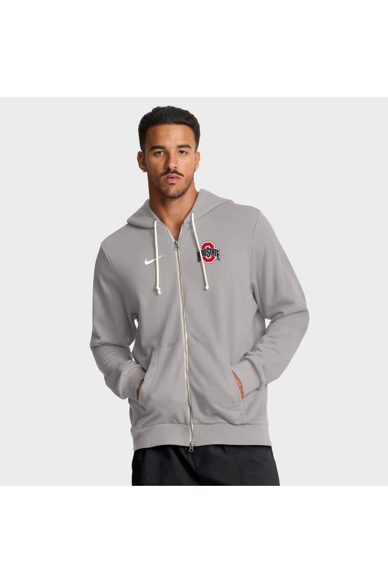 Men's Nike Gray Ohio State Buckeyes 2025 Sideline Standard Issue Dri-FIT Full-Zip Hoodie, Main, color, Gray