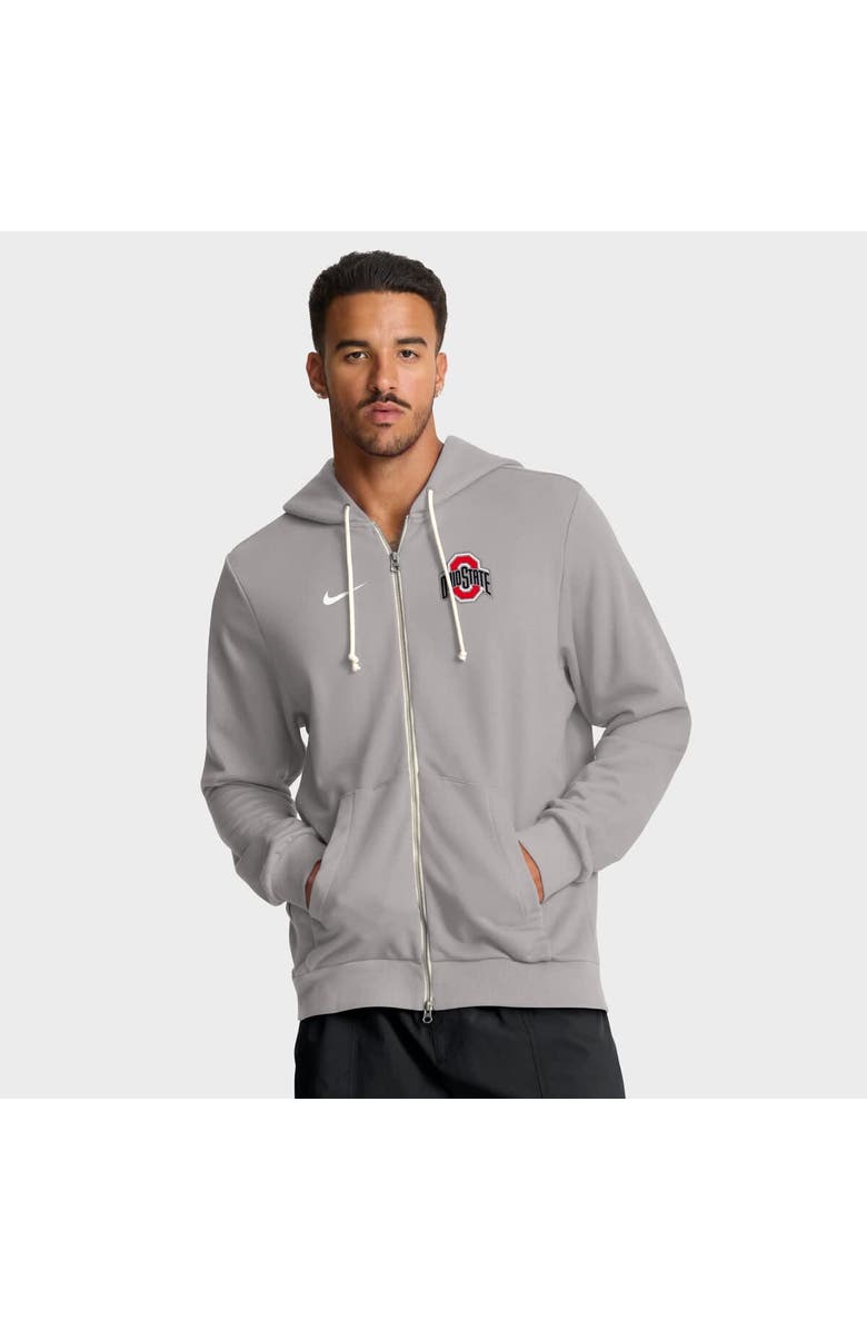 Nike Men's Nike Gray Ohio State Buckeyes 2025 Sideline Standard Issue Dri-FIT Full-Zip Hoodie, Main, color, Gray