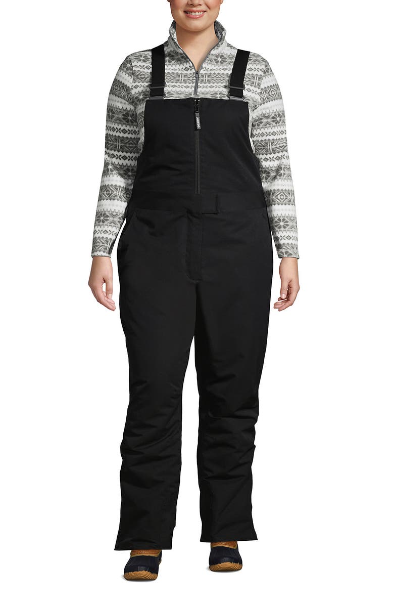 Lands' End Expedition Waterproof Insulated Snow Bibs, Main, color, Black