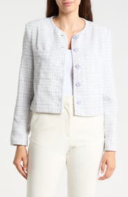Amanda & Chelsea Patch Pocket Crop Bouclé Jacket