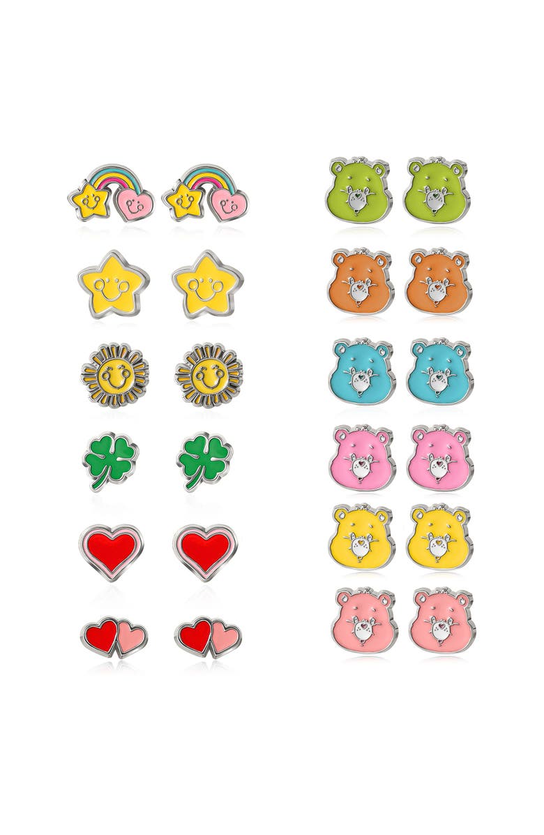 Care Bears Cute Stud Earrings Set of 12, Main, color, Multi