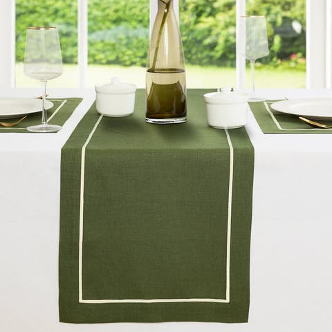 Linen Table Runner for Dining Table, Holiday and Everyday Table Decor - Kensington