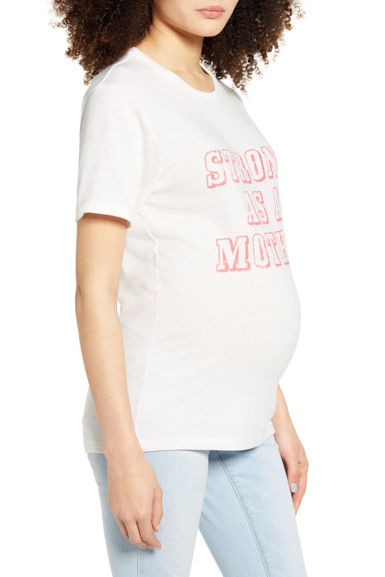 Strong as a Mother Maternity Graphic Tee, Alternate, color, IVORY