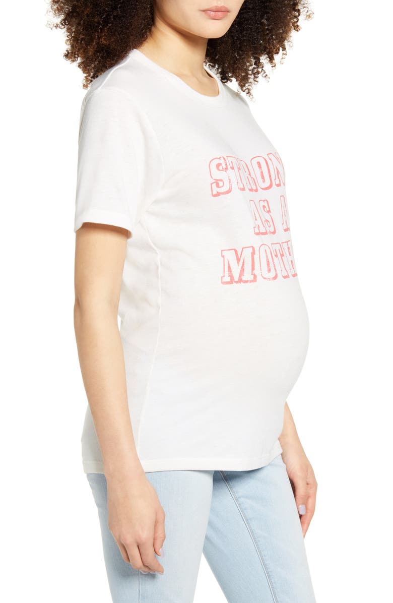 Bun Maternity Strong as a Mother Maternity Graphic Tee, Alternate, color,