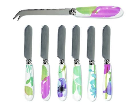 Water Garden Cheese Knife & 6 Spreaders