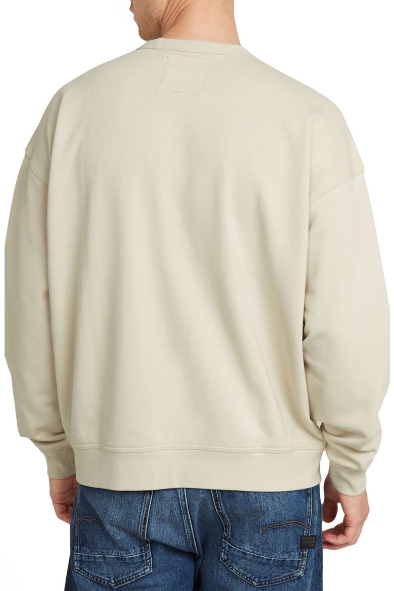 Chenille G-Script Loose Organic Cotton Crewneck Sweatshirt, Alternate, color, WHITEBAIT