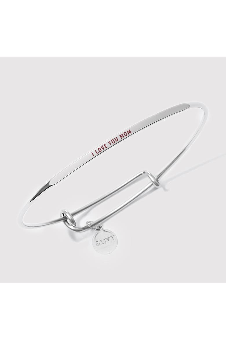 Posy Bangle Bracelet I Love You Mom, Alternate, color, Silver