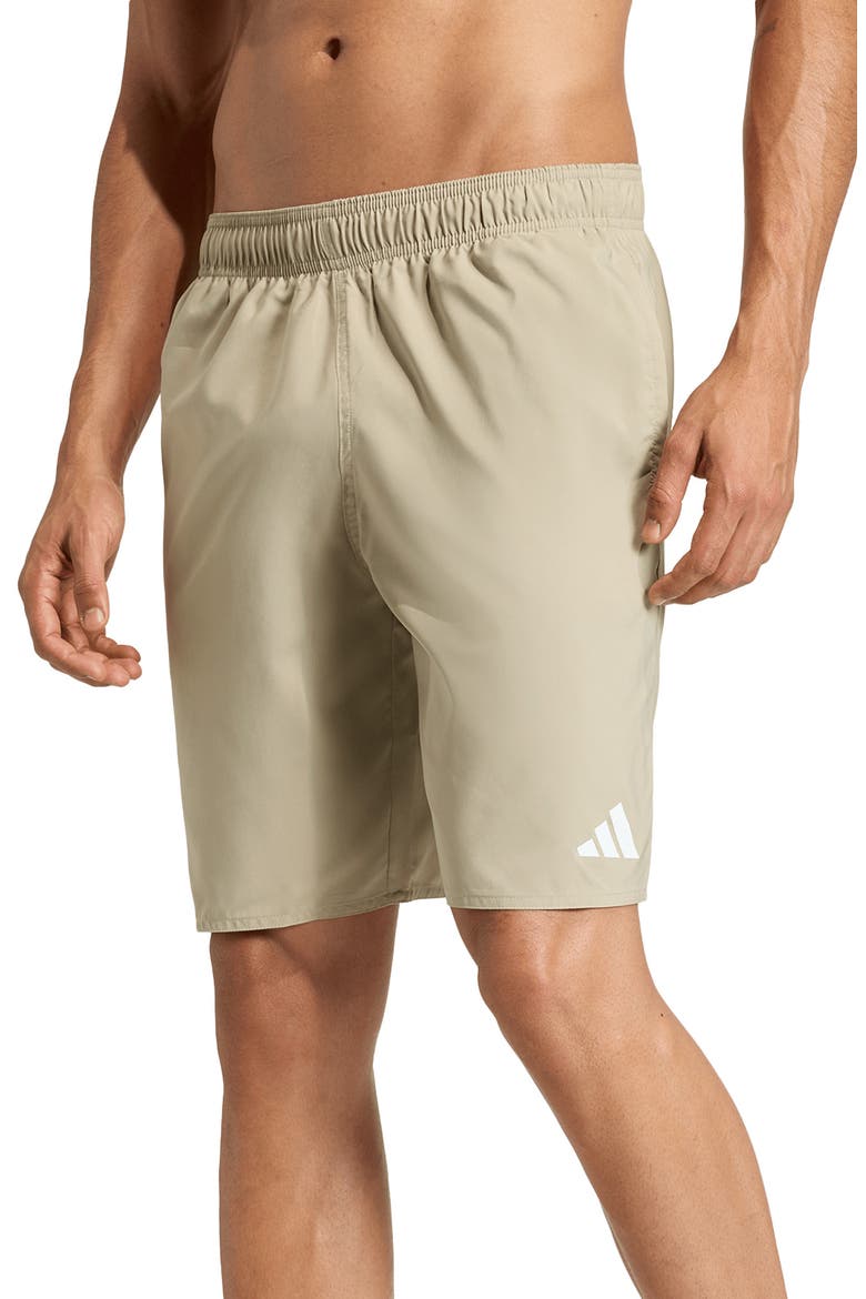 Essentials Swim Trunks, Main, color, WONDER CARGO/ WHITE