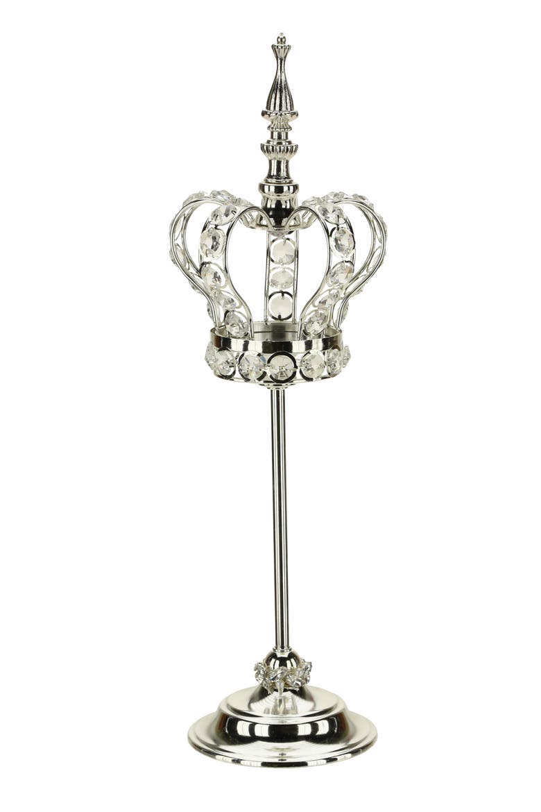 Jeweled Pedestal Crown, Large, Main, color, Silver