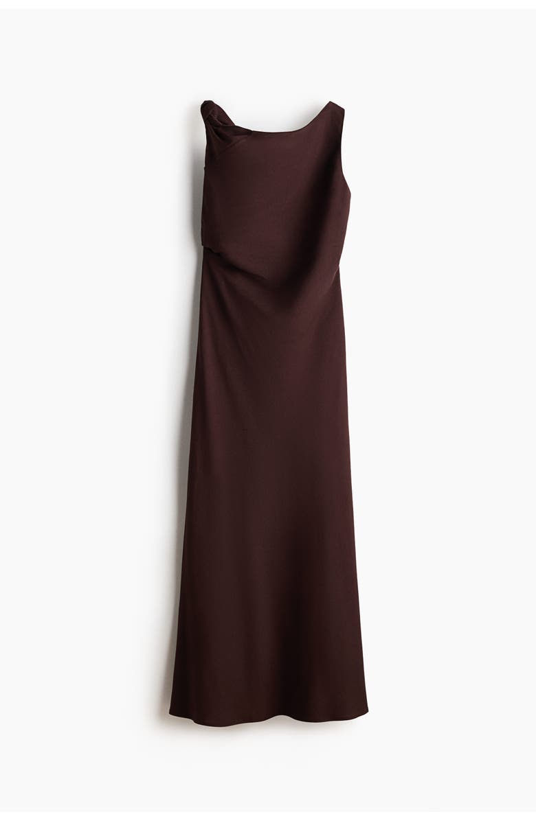 H&M Sleeveless Linen-blend Dress, Main, color, Dark Brown