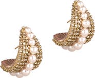 Deepa Gurnani Filomena Huggie Hoop Earrings