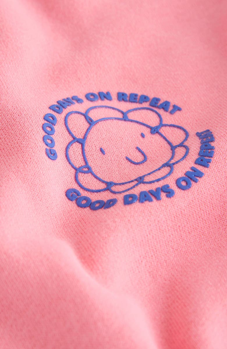 NEXT Kids' Graphic Logo Sweater & Check Shorts Set, Alternate, color, Pink