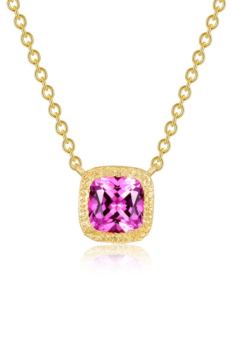 Lab Created Sapphire Pendant Necklace, Main, color, PURPLE
