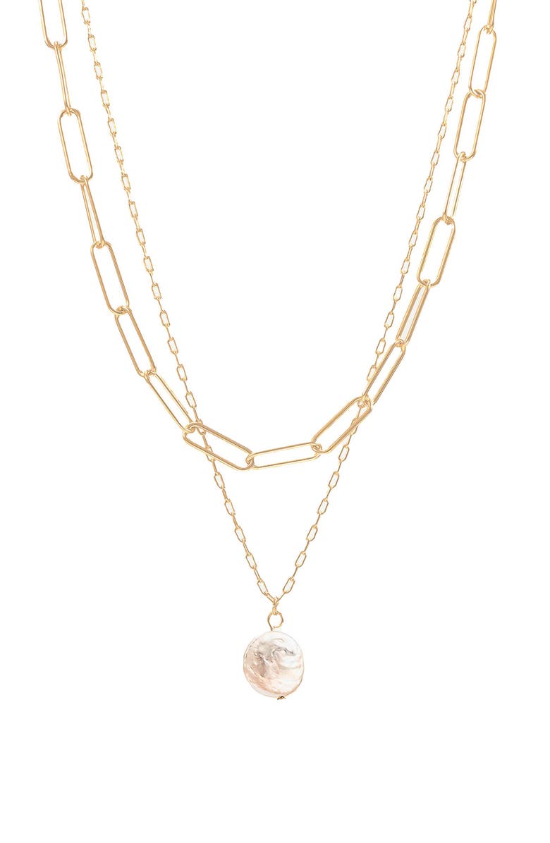Bearfruit Jewelry 14k Gold Plated Donda Layered Necklace Everyday Dainty Trendy, Main, color, 