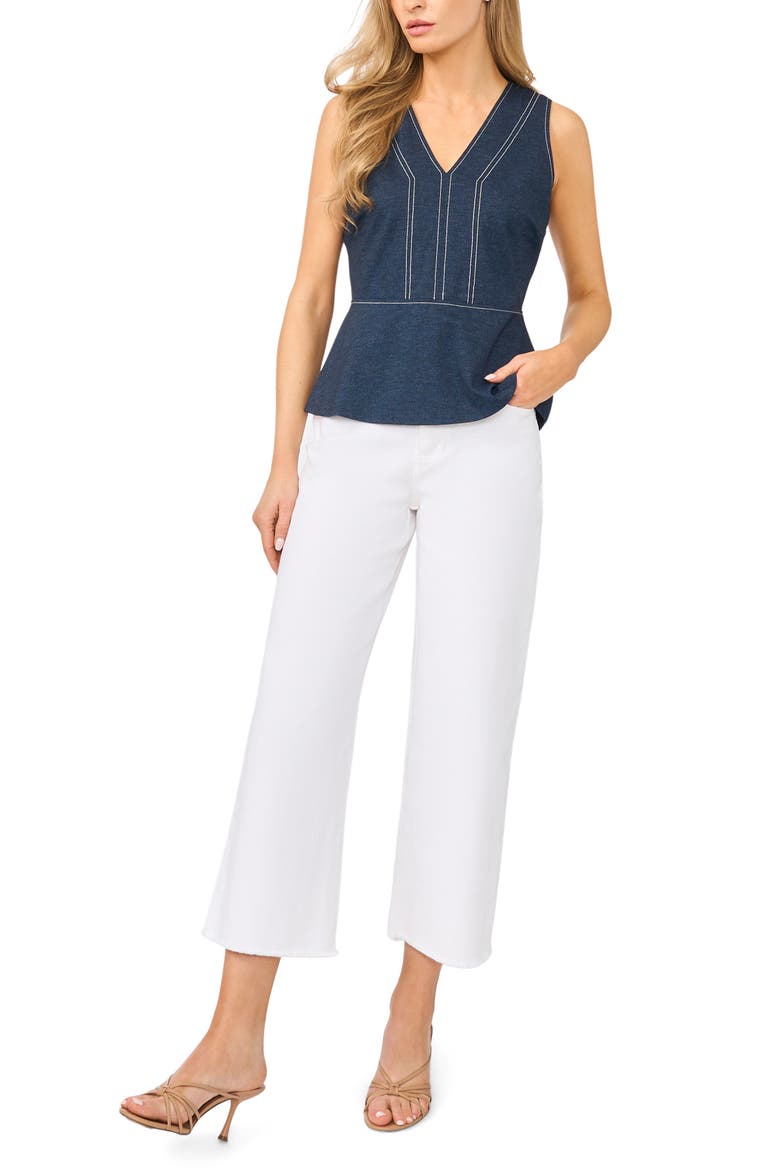 Knit Peplum Tank, Alternate, color, INDIGO NAVY