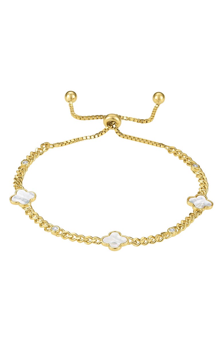 FZN Mother-of-Pearl Clover Link Bracelet, Main, color, Yellow