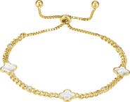 FZN Mother-of-Pearl Clover Link Bracelet