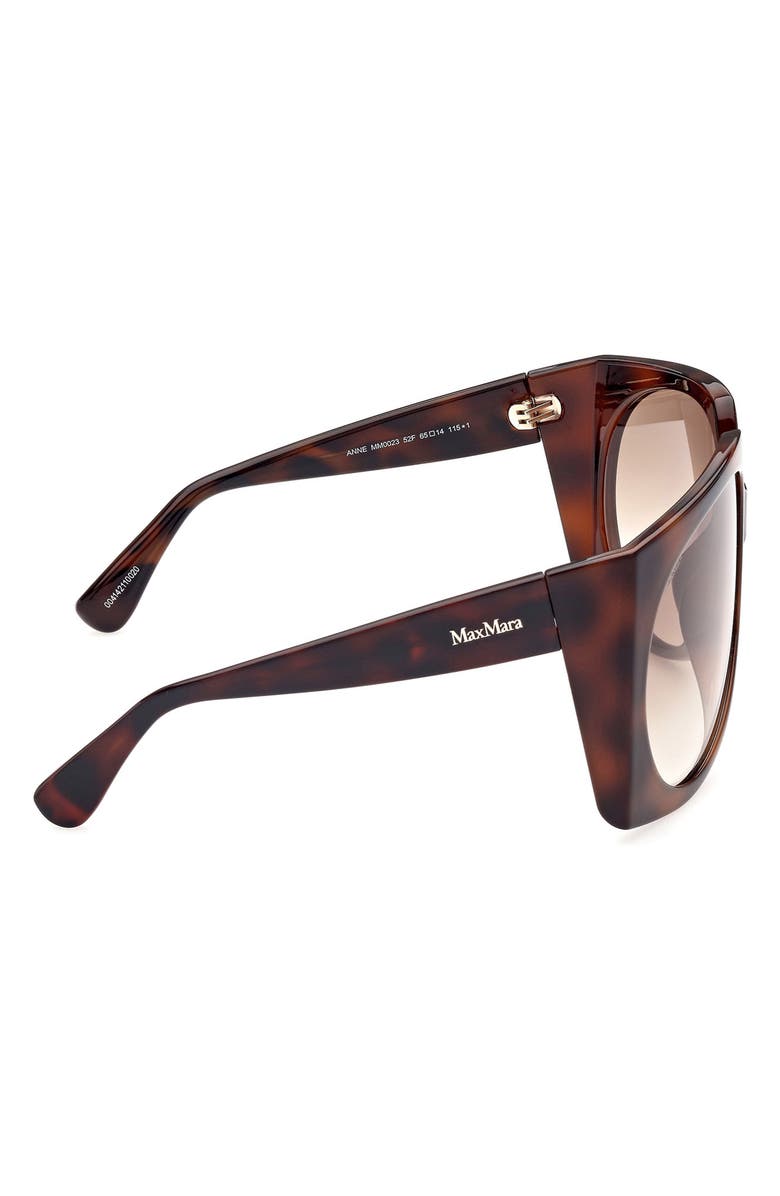 Max Mara 65mm Gradient Oversize Geometric Sunglasses, Alternate, color, Havana/ Brown