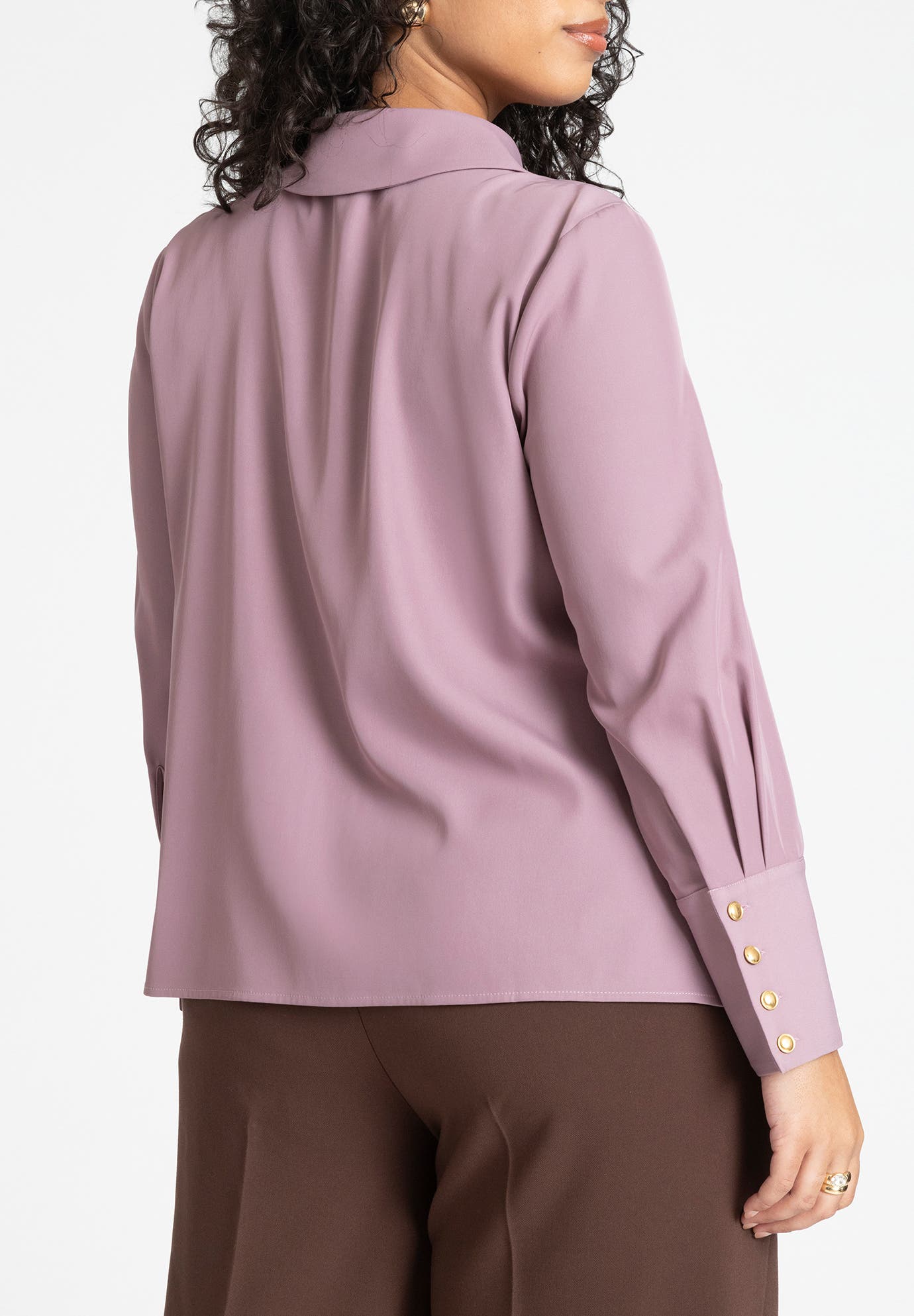 Pointed Collar Button Up Shirt - image 4