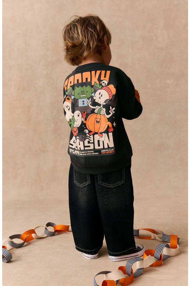 Kids' Halloween Spooky Season Crewneck Sweatshirt, Alternate, color, GREY