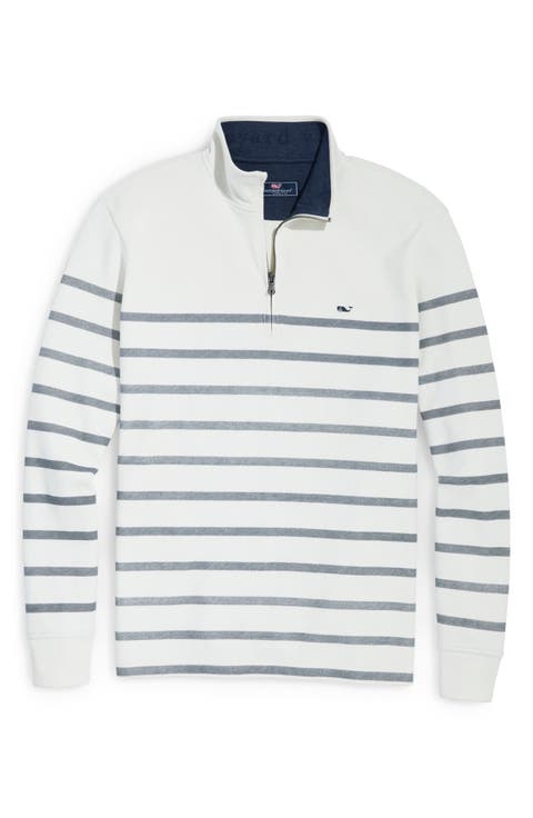 Saltwater Breton Stripe Quarter Zip Pullover