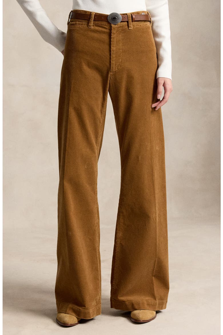 Stretch Cotton Corduroy Wide Leg Pants, Alternate, color, CLAY TAN
