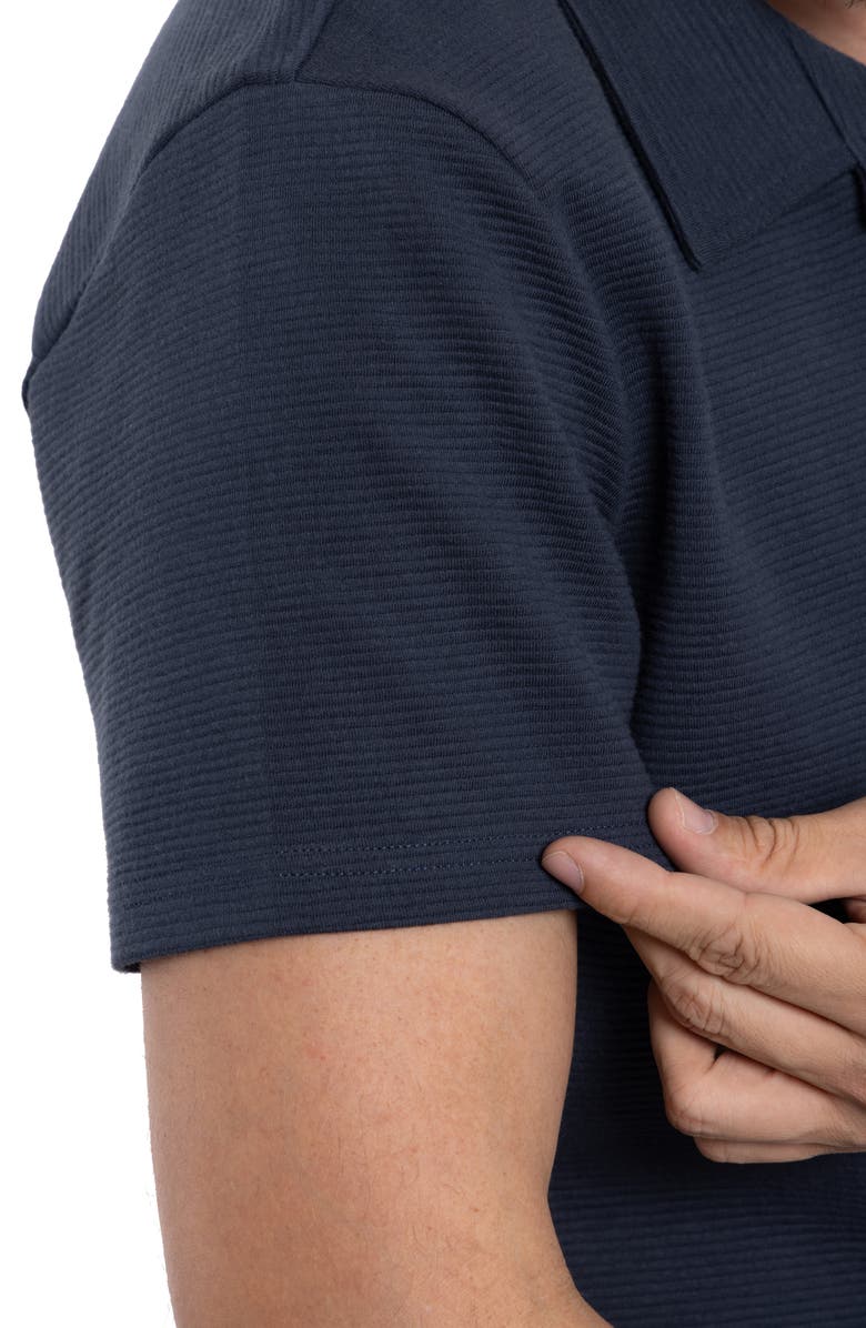 Spring + Mercer Classic Fit Textured Knit Camp Shirt, Alternate, color, Dusty Ink Blue