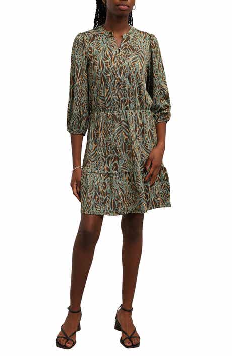 Print Tiered A-Line Dress