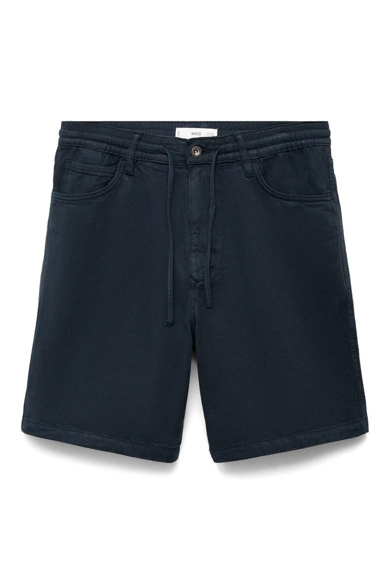 Drawstring Waist Denim Shorts, Alternate, color, DARK NAVY