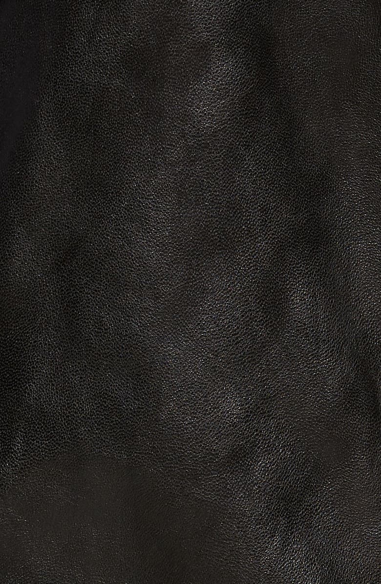 John Varvatos Band Collar Leather Jacket, Alternate, color, Black