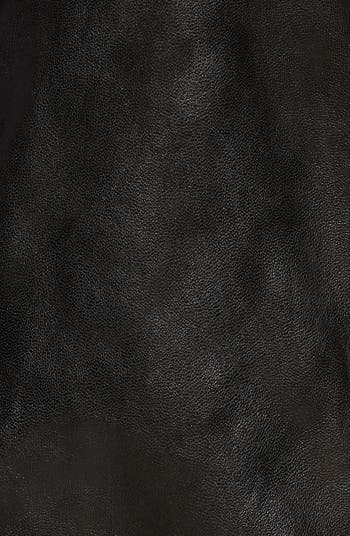 Band Collar Leather Jacket