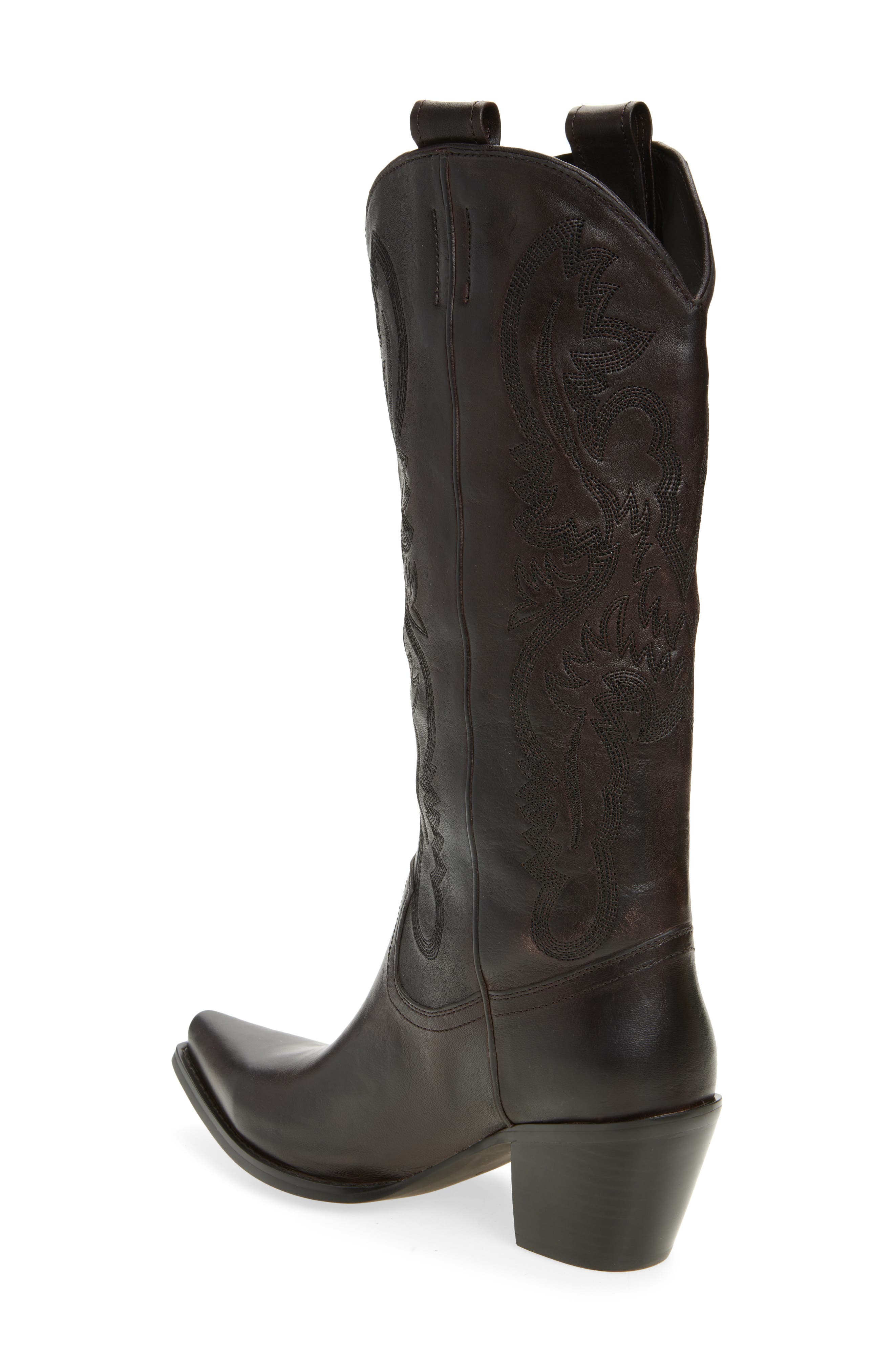 Jeffrey Campbell Rancher Knee High Western Boot, Alternate, color, Brown Leather