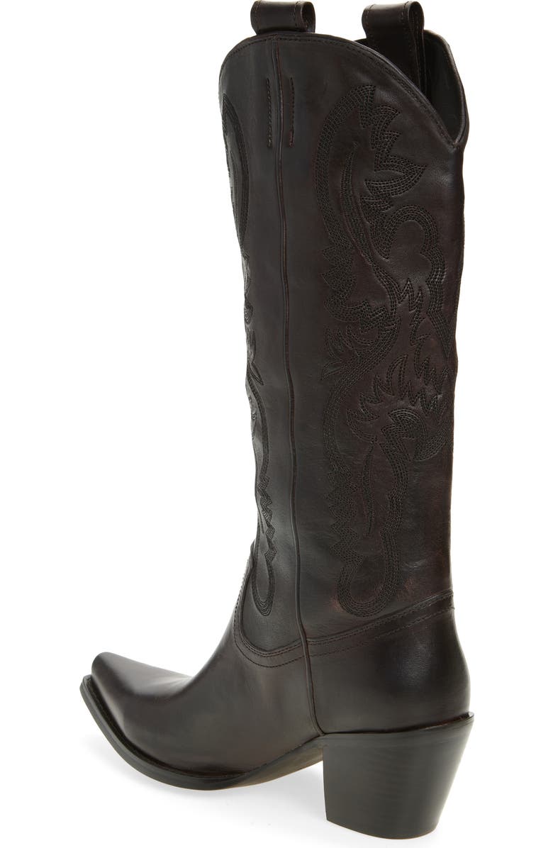 Jeffrey Campbell Rancher Knee High Western Boot, Alternate, color, Brown Leather