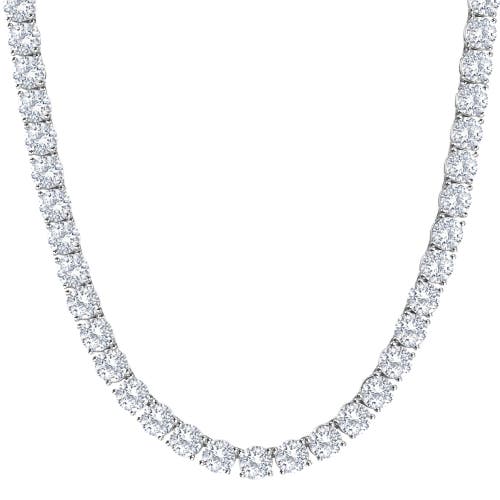 Bliss Diamond 87.80ct Tw Diamond Tennis Necklace 14k Gold 18" Lab Grown In 14k White Gold