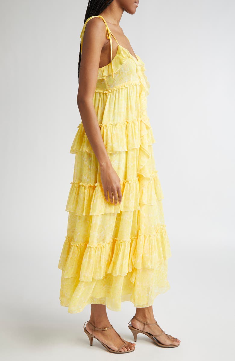 Cinq à Sept Painted Hydrangea Fadrid Maxi Dress, Alternate, color, Mango Sorbet Multi