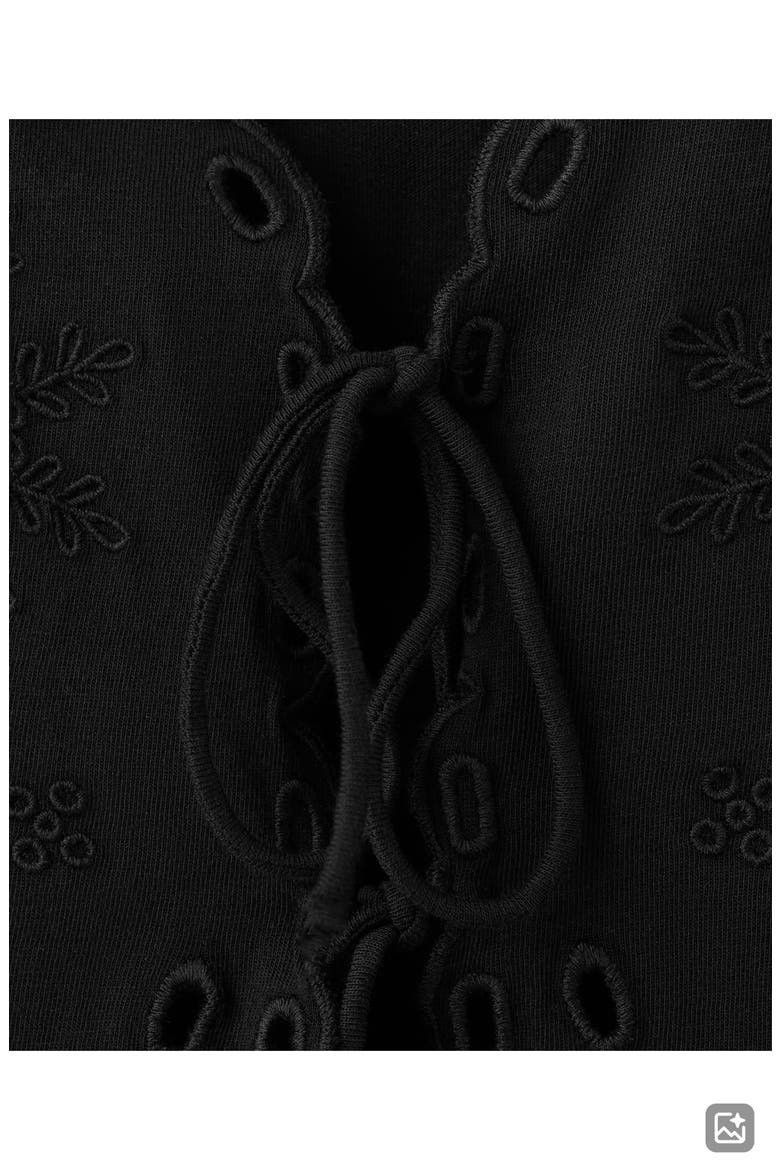 Kids' Embroidered Eyelet Vest, Alternate, color, BLACK