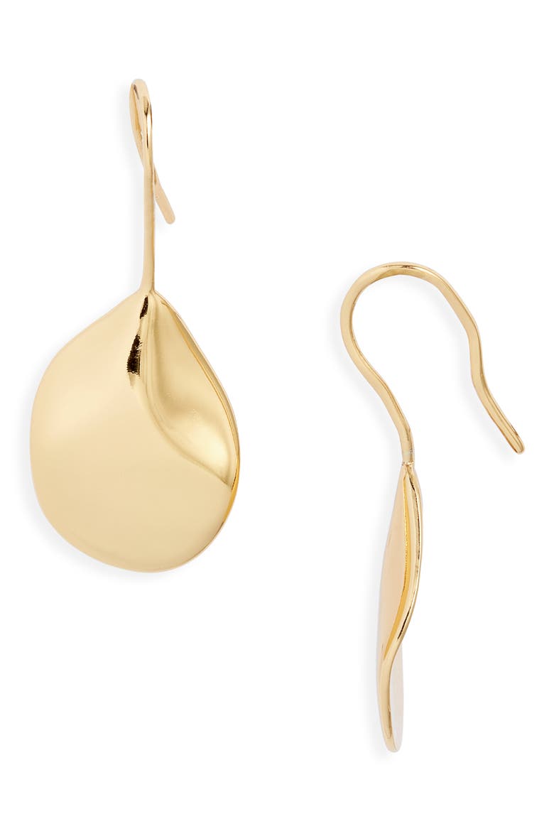 Demi Fine Organic Petal Earrings, Main, color, 14K GOLD PLATED