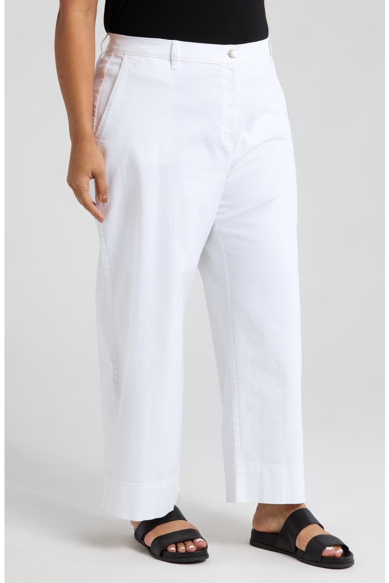 High Waist Wide Leg Ankle Jeans, Alternate, color, WHITE
