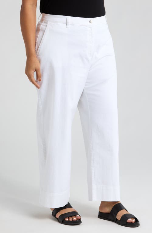 Eileen Fisher High Waist Wide Leg Ankle Jeans In White