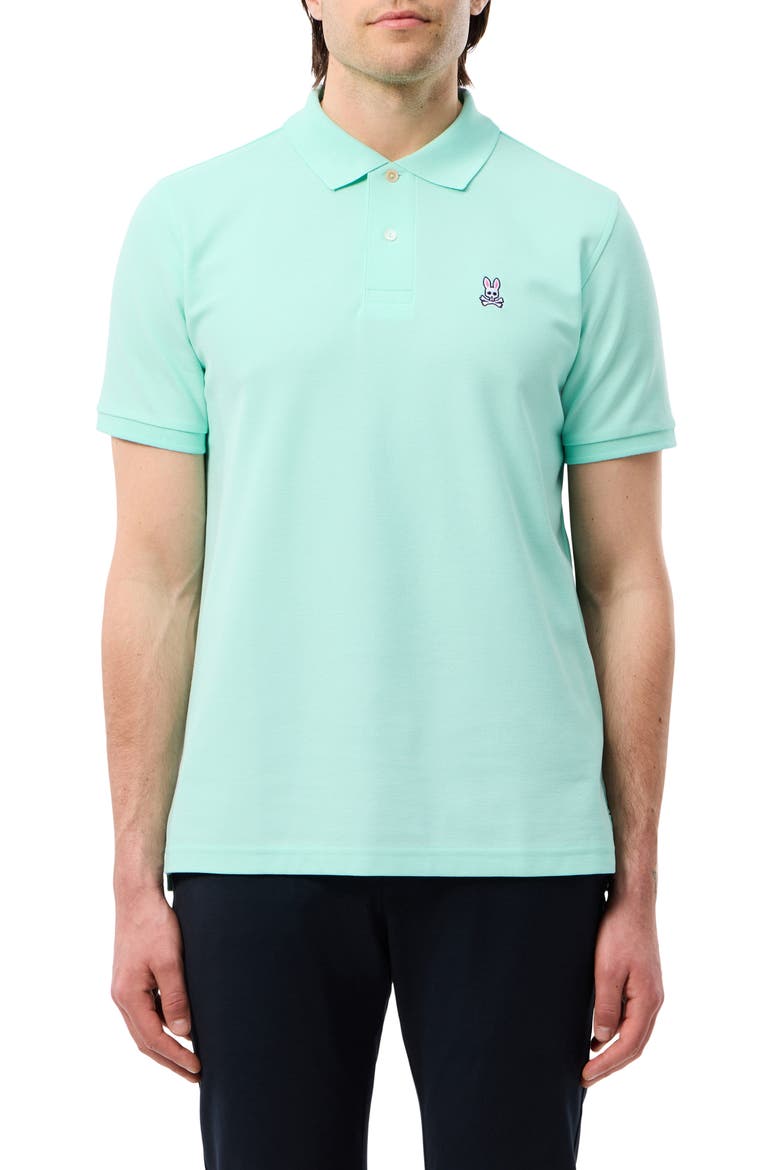 The Classic Slim Fit Piqué Polo, Main, color, BEACH GLASS