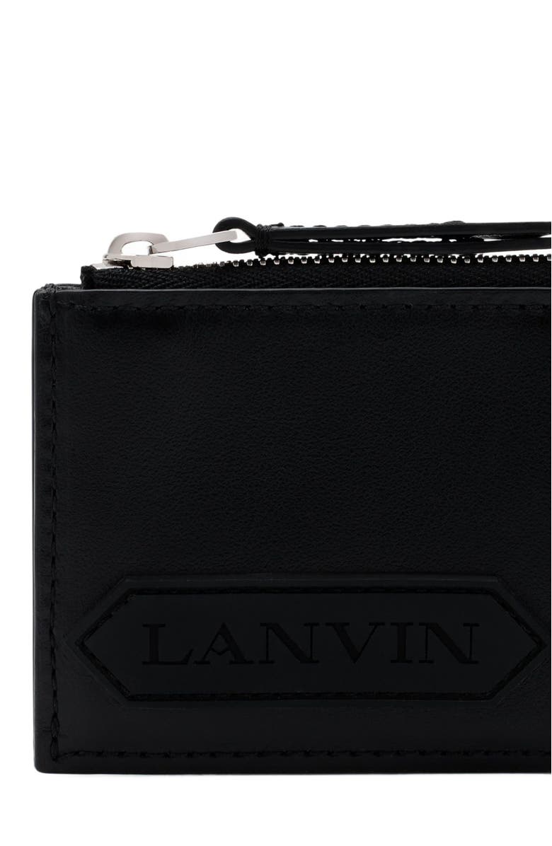 Lanvin Signature Leather Cardholder, Alternate, color, Black