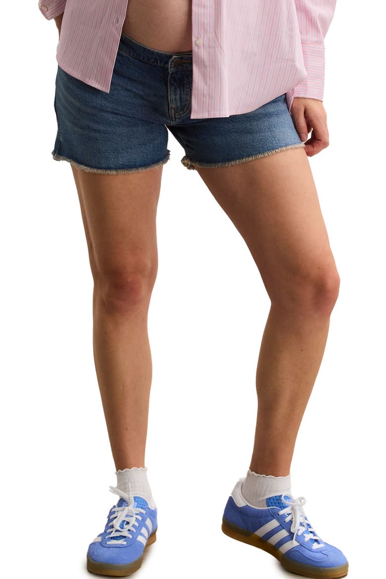 The Cut Off Maternity Short, Alternate, color, True Indigo
