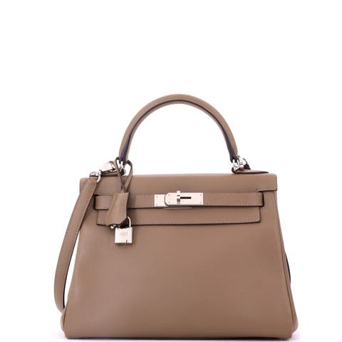 Kelly Handbag Brown Evercolor with Palladium Hardware 28