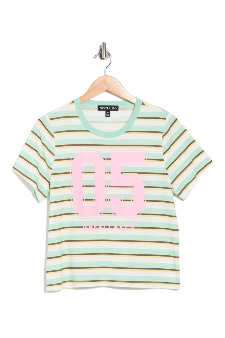 Striped Graphic T-Shirt, Alternate, color, GREEN