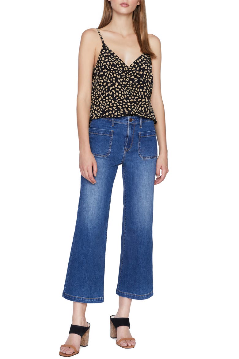 Essential Button Front Camisole, Alternate, color, BLACK MODERN SPOTS