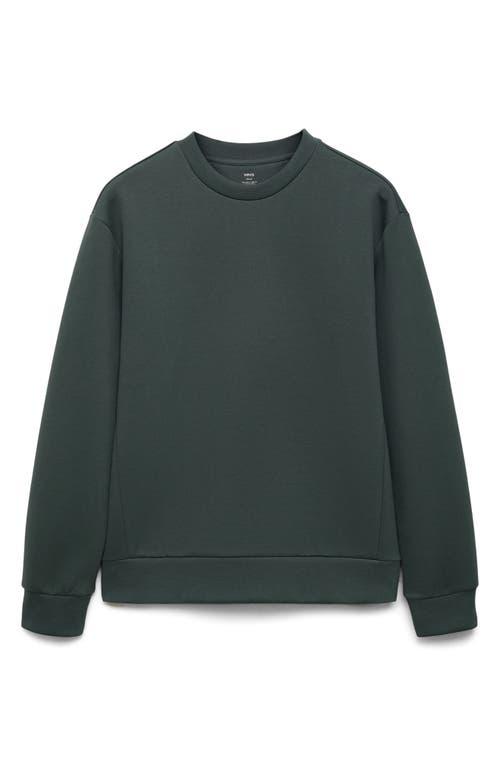 Mango Thermoregulating Comfort Stretch Pullover Sweatshirt In Green