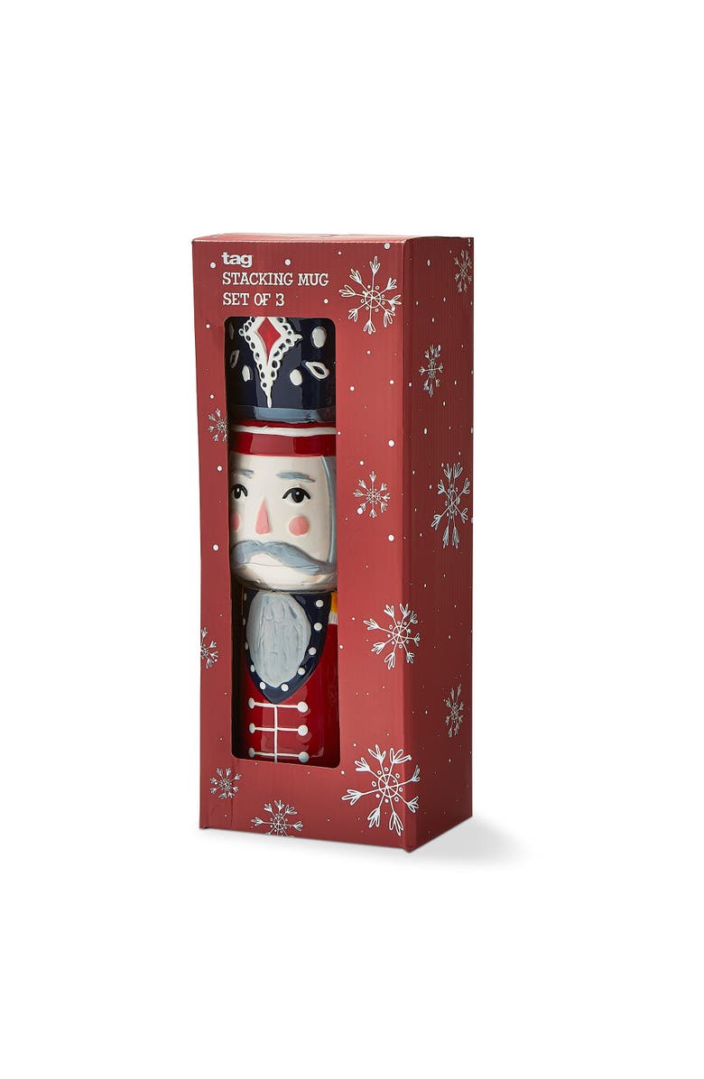 tag Nutcracker Stacking Mug Set of 3 Colorful Ceramic Drinkware, Alternate, color, Multicolored