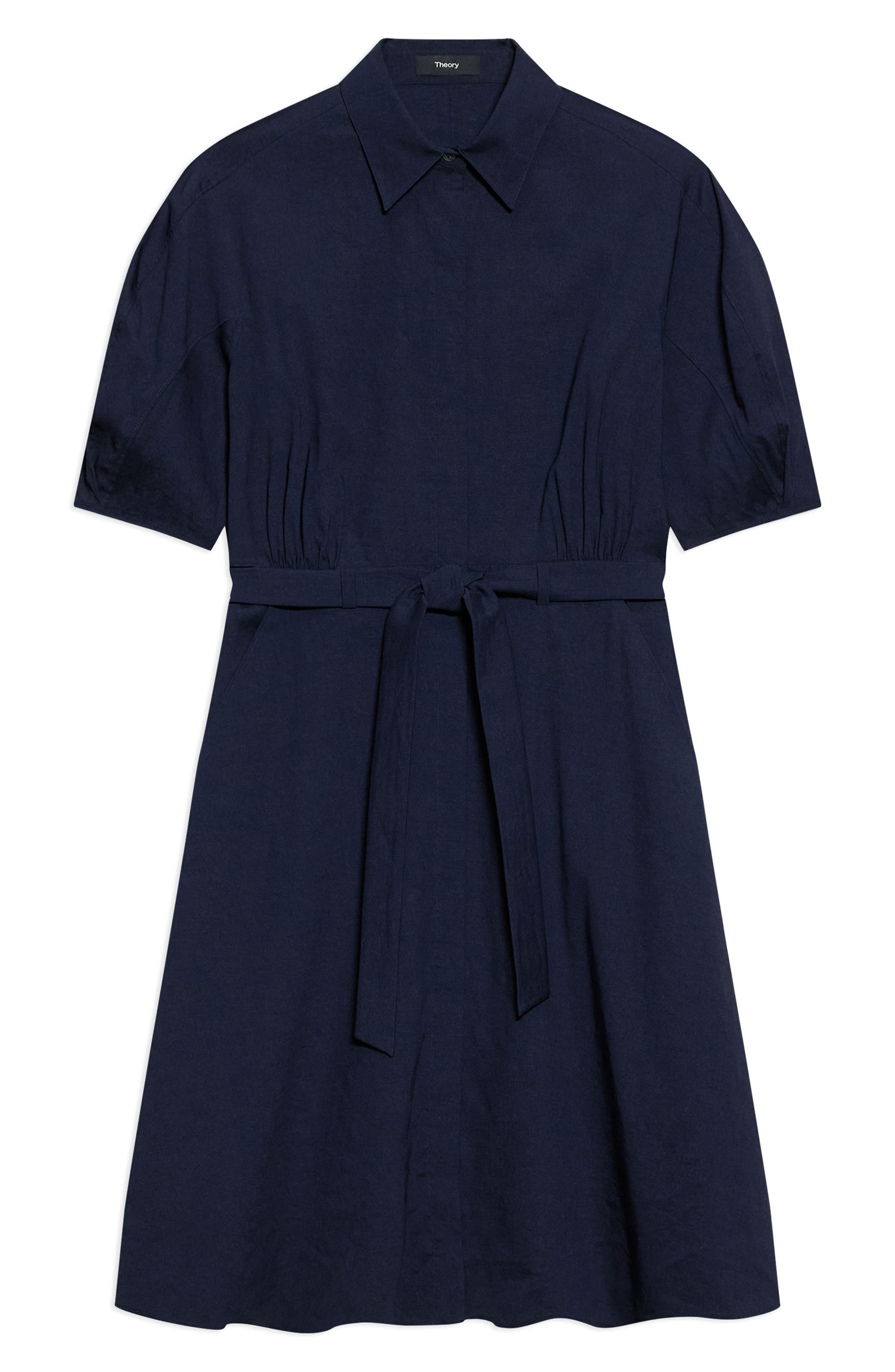 Belted Linen Blend Shirtdress - image 2