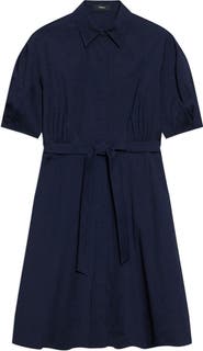 Theory Belted Linen Blend Shirtdress